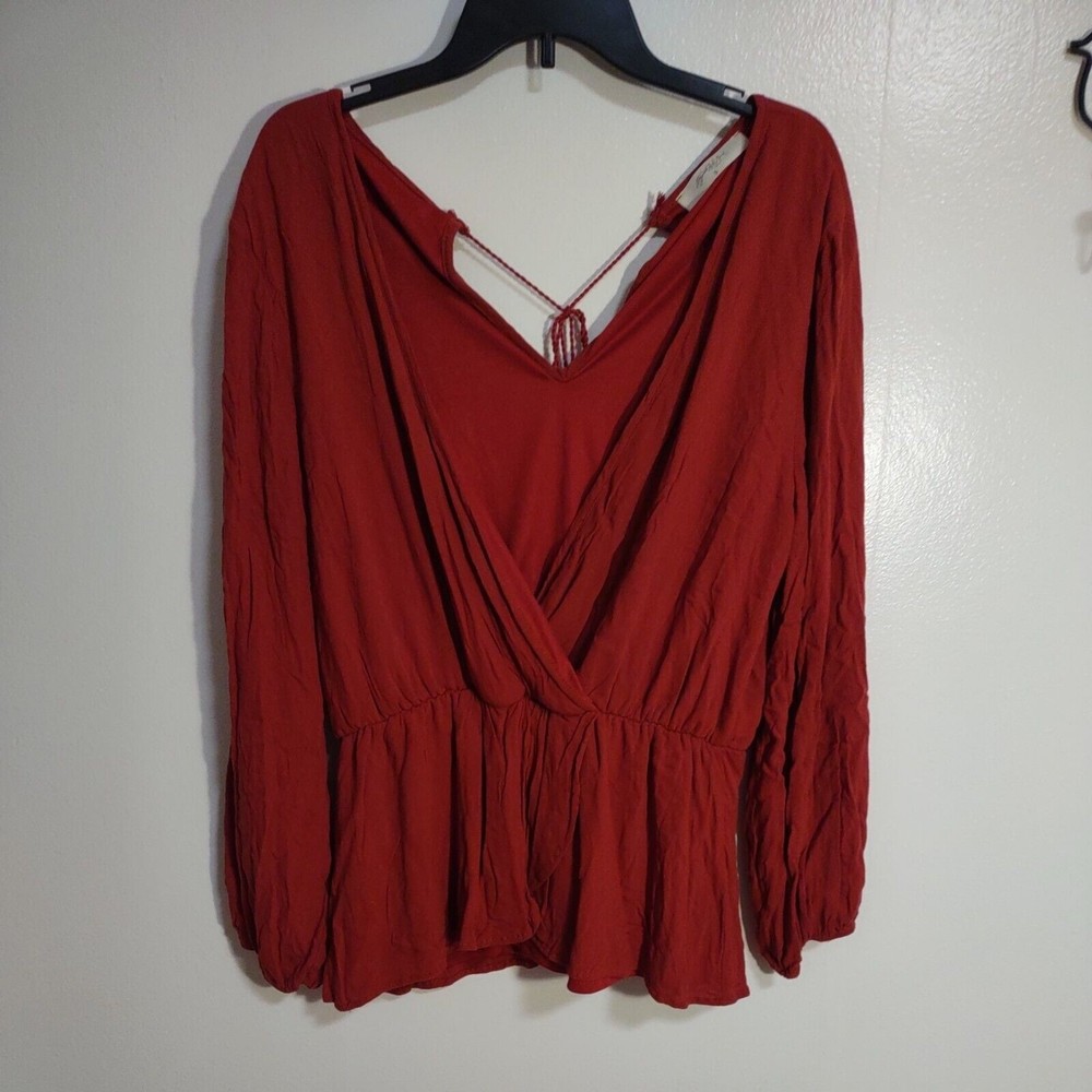 A Beautiful Soul Sz B (2X 18/20) Terra Cotta Peasant Southwestern Blouse